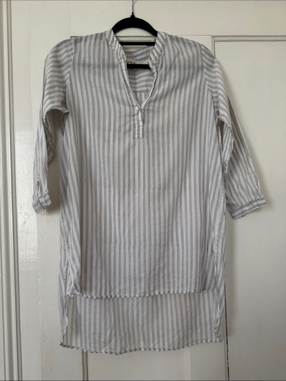 Lekha Cotton Soma Tunic in Beige Stripe